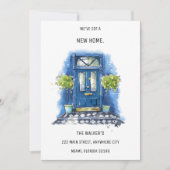 Minimale aankondiging van de blauwe deur van het H (Voorkant)