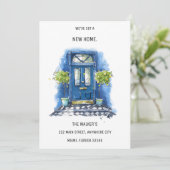 Minimale aankondiging van de blauwe deur van het H (Staand voorkant)