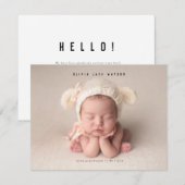 Minimale aankondiging van de geboorte van Baby (Voorkant / Achterkant)