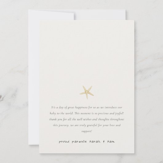 Minimale aankondiging van de geboorte van het scri (Achterkant)