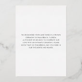 Minimale aankondiging van grijs goudhuwelijk (Achterkant)