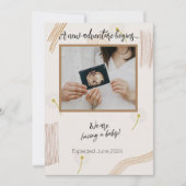 Minimale aankondiging van Neutrale beige zwangersc (Voorkant)