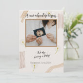 Minimale aankondiging van Neutrale beige zwangersc (Staand voorkant)