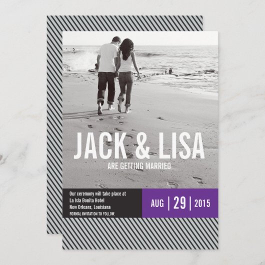 Minimale aankondigingen voor 'Save the Date' | Tro (Voorkant / Achterkant)