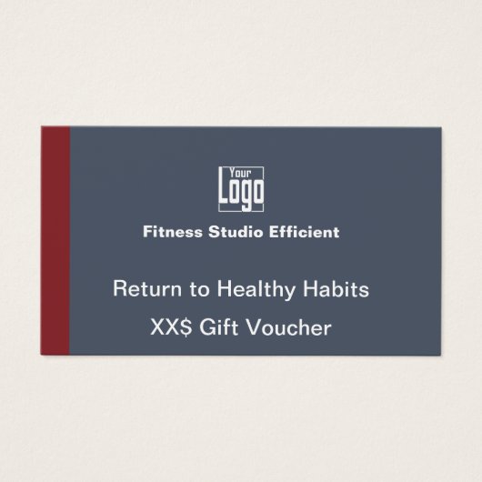 Minimale aanpasbare Gym Promo Gift Voucher Kaart (Voorkant)