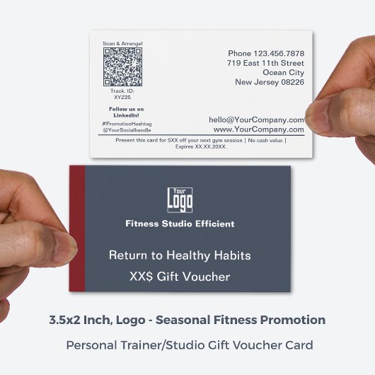 Minimale aanpasbare Gym Promo Gift Voucher Kaart