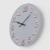 Minimale aantallen Roos Gold Blue Grey Metallic 3D Grote Klok (Hoek)