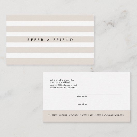 Minimale aantekening Verwijs een vriendenkaart Visitekaartje (Voorkant / Achterkant)