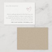 Minimale aanvraag voor Baby shower met bloost hart Informatiekaartje (Voorkant / Achterkant)