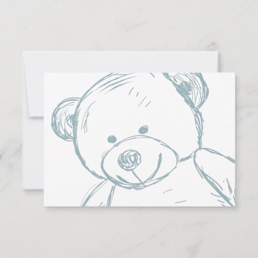 Minimale aanvraag voor een Baby shower met blauw T Kaart (Achterkant)