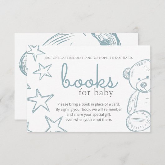 Minimale aanvraag voor een Baby shower met blauw T Kaart (Voorkant / Achterkant)