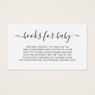 Minimale aanvraag voor een script voor Baby shower Visitekaartje