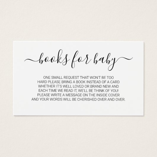 Minimale aanvraag voor een script voor Baby shower Visitekaartje (Voorkant)