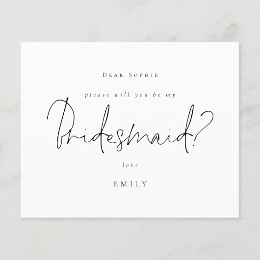 Minimale aanvraag voor een zwarte-scriptbridesmaïd (Voorkant)