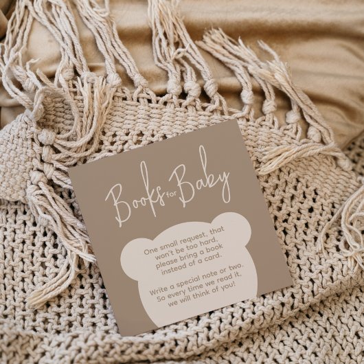 Minimale aanvraag voor eenvoudig beer Baby shower  Informatiekaartje