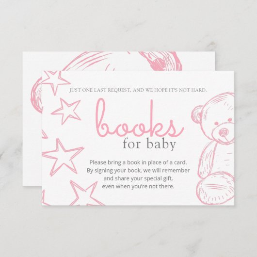 Minimale aanvraag voor het Baby shower van het roz Kaart (Voorkant / Achterkant)