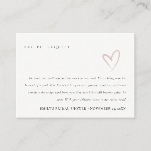 Minimale aanvraag voor Vrijgezellenfeest met bloos Informatiekaartje (Voorkant)