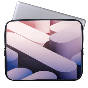 Minimale abstracte achtergrond. Blauw en roze Laptop Sleeve