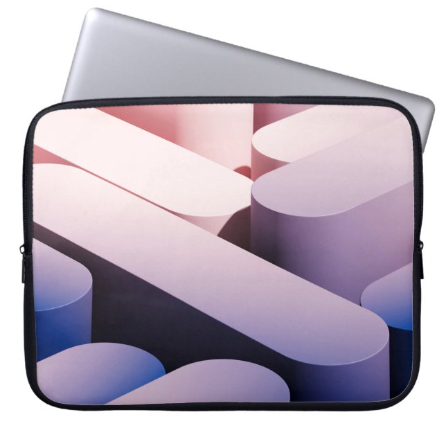 Minimale abstracte achtergrond. Blauw en roze Laptop Sleeve (Voorkant)