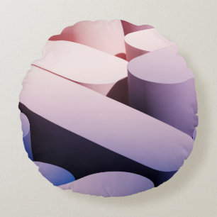 Minimale abstracte achtergrond. Blauw en roze Rond Kussen