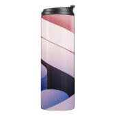 Minimale abstracte achtergrond. Blauw en roze Thermosbeker (Gedraaid links)