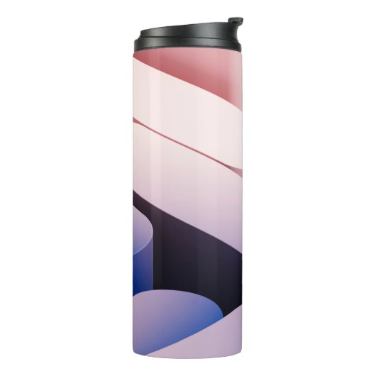 Minimale abstracte achtergrond. Blauw en roze Thermosbeker (Gedraaid links)