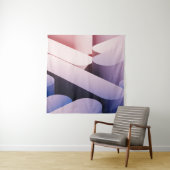 Minimale abstracte achtergrond. Blauw en roze Wandkleed (In situ)