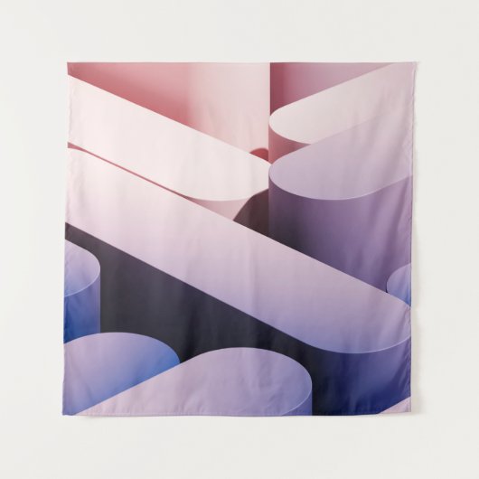 Minimale abstracte achtergrond. Blauw en roze Wandkleed (Voorkant)