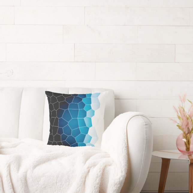 Minimale Abstracte Art Blue Cells Kussen (Bank)