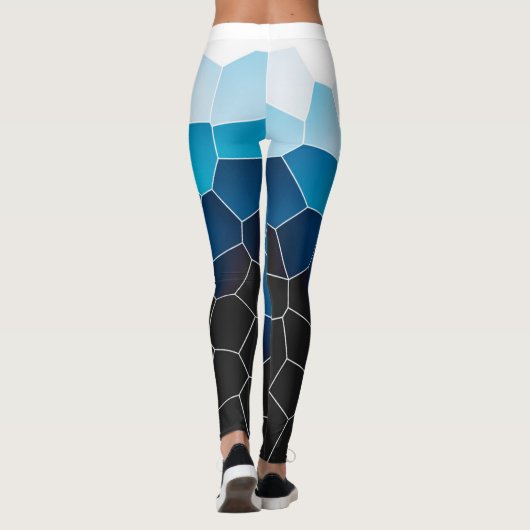 Minimale Abstracte Art Blue Cells Leggings (Achterkant)
