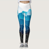 Minimale Abstracte Art Blue Cells Leggings (Voorkant)