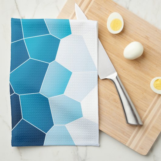 Minimale Abstracte Art Blue Cells Theedoek (Quarter Fold)