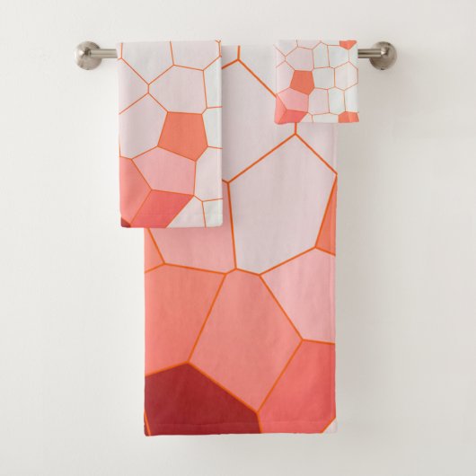 Minimale Abstracte Art Coral Red Cells Bad Handdoek (Insitu)
