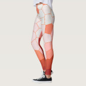 Minimale Abstracte Art Coral Red Cells Leggings (Links)