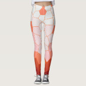 Minimale Abstracte Art Coral Red Cells Leggings (Voorkant)