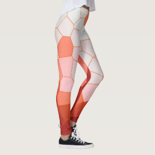 Minimale Abstracte Art Coral Red Cells Leggings