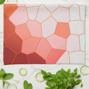 Minimale Abstracte Art Coral Red Cells Theedoek