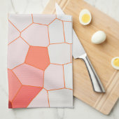 Minimale Abstracte Art Coral Red Cells Theedoek (Quarter Fold)