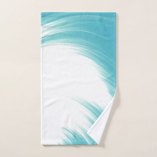 Minimale Abstracte blauwe golven penseel | Bad Handdoek (Handdoek)