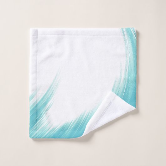 Minimale Abstracte blauwe golven penseel | Bad Handdoek (Wasdoekje)