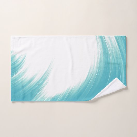 Minimale Abstracte blauwe golven penseel | Bad Handdoek (Handdoek)