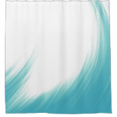 Minimale Abstracte blauwe golven penseel | Douchegordijn (Voorkant)