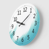 Minimale Abstracte blauwe golven penseel | Grote Klok (Hoek)