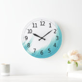 Minimale Abstracte blauwe golven penseel | Grote Klok (Huis)