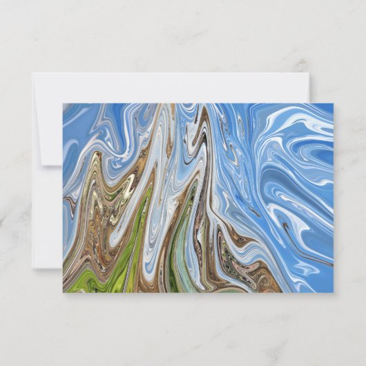 Minimale Abstracte blauwe hemel groene aarde toon RSVP Kaartje (Achterkant)