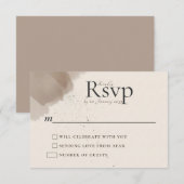 Minimale Abstracte Borstel- en Inkt Huwelijksbeves RSVP Kaartje (Voorkant / Achterkant)