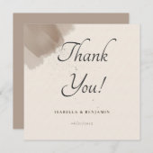 Minimale Abstracte borstel- en inktbedankkaart Bedankkaart (Voorkant / Achterkant)