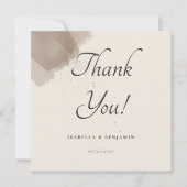 Minimale Abstracte borstel- en inktbedankkaart Bedankkaart (Voorkant)