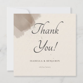 Minimale Abstracte borstel- en inktbedankkaart Bedankkaart