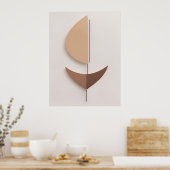 Minimale Abstracte bruine Boho hedendaagse AI kuns Poster (Keuken)